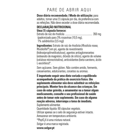 Solgar Rodiola Extracto de Raíz 60vcaps