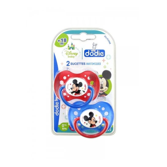Dodie Dodie Disney Anatomical Soother Silicone 18month Mickey Mickey Set of 2
