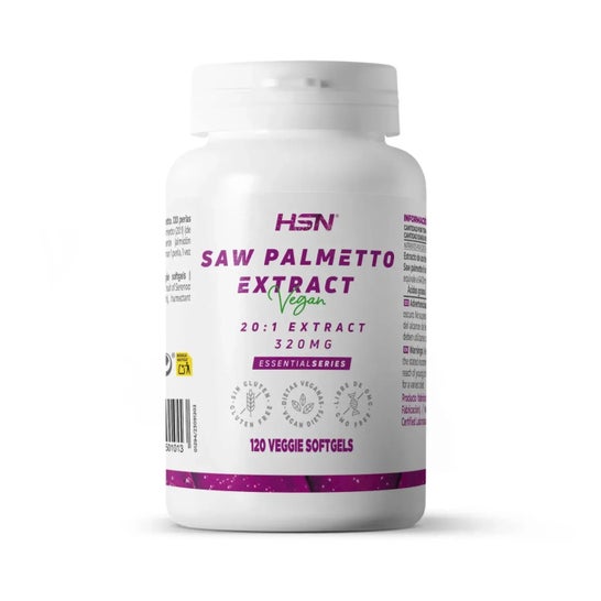 HSN Extracto de Saw Palmetto 20:1 320mg 120 perlas vegetales