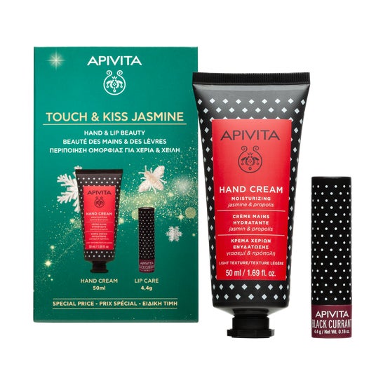 Apivita Gaveæske Håndcreme Jasmin + Læbepomade Sort Ribsgelé