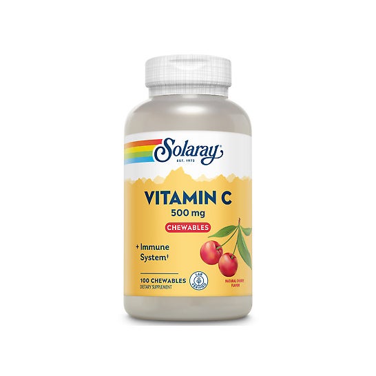 Solaray Vitamina C 500mg Sabor Cereza 100caps