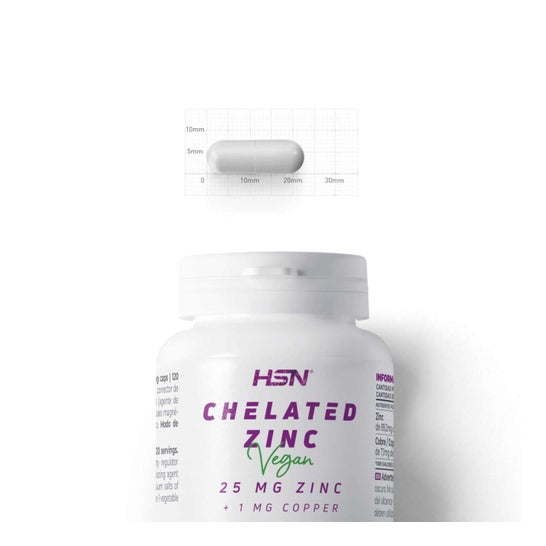 HSN Bisglicinato de Zinc 25 mg Zinc 120 vcaps