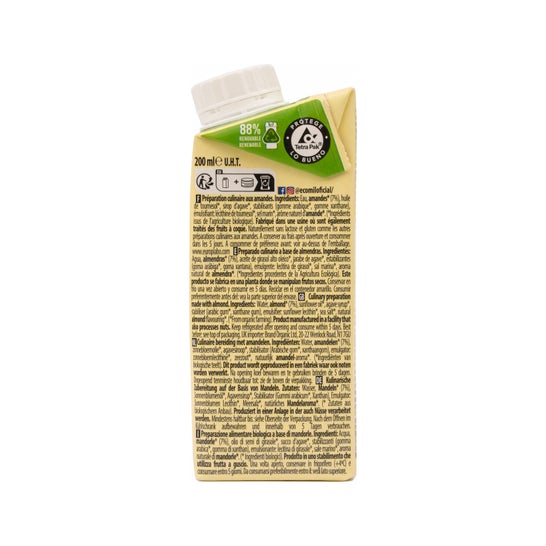 Ecomil latte biologico di mandorla cottura 200 ml