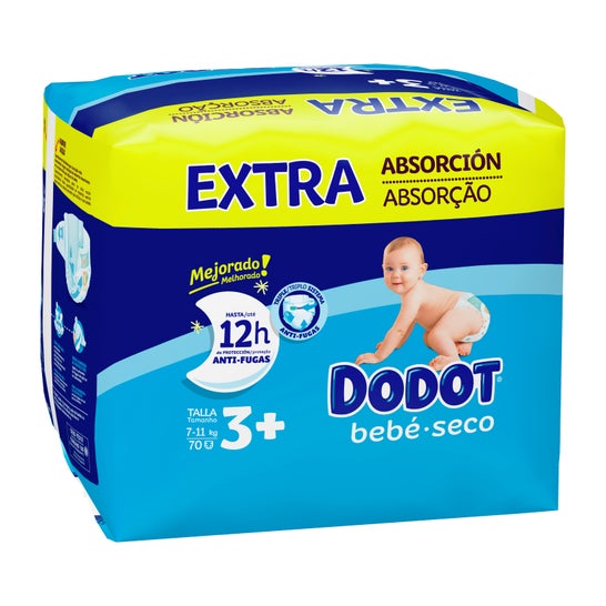 Dodot Bebé Seco Extra T3+ 70uds