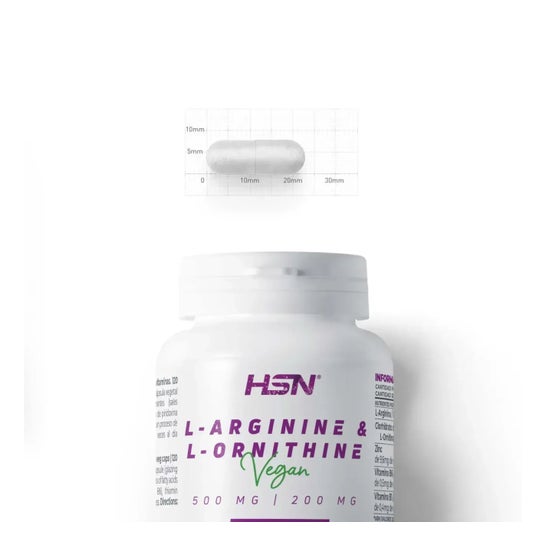 HSN L-Arginina + L-Ornitina 500 mg/200 mg 120 vcaps