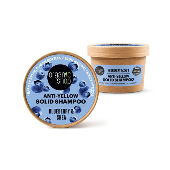 Organic Shop Anti-Yellow Solid Shampoo Blueberry Shea 60g