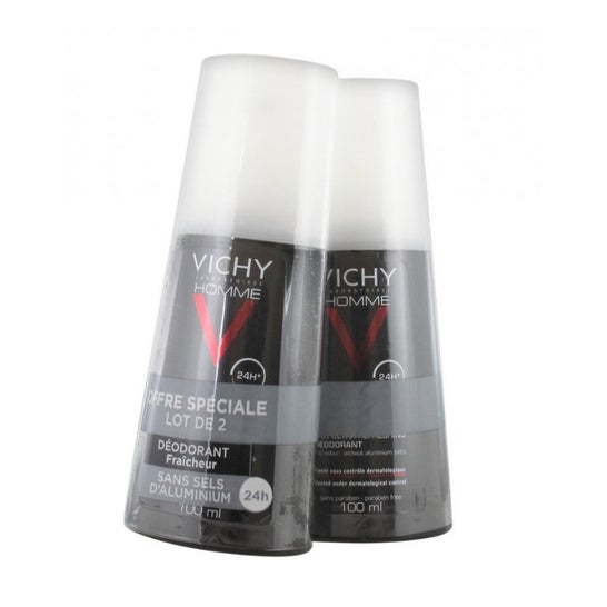 Vichy Homme Deodorant 24H Ultra Fresh Spray 2 X 100 Ml