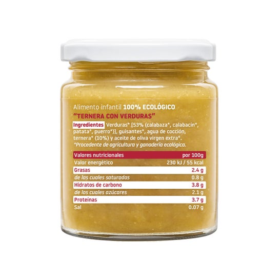 Smileat Tarrito Ecológico de Ternera Verduras 230 g