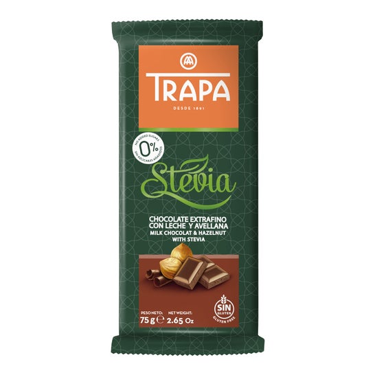 Trapa Cioccolato Al Latte con Nocciole con Stevia 75g