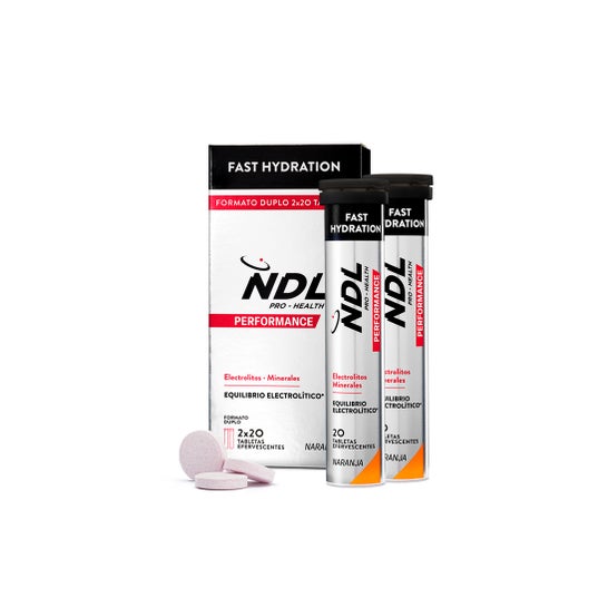 NDL Pro-Health tabletas efervescentes Hidratación Naranja 2x20 uds
