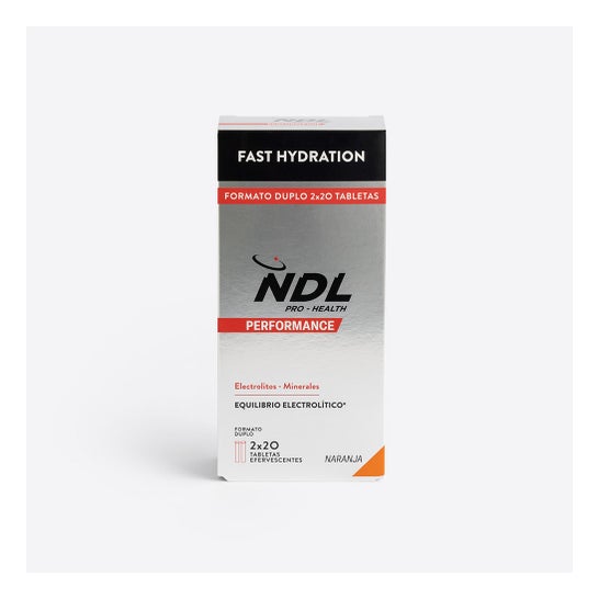 NDL Pro-Health comp efervescentes Hidratación Naranja 2x20 uds