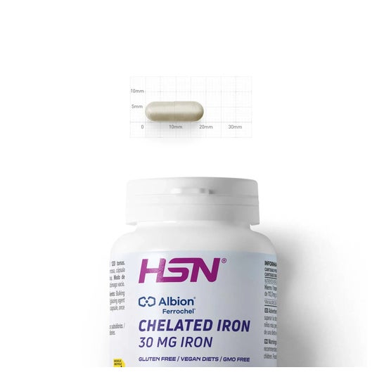 HSN Bisglicinato de Hierro Ferrochel™️ 30mg Hierro 120vcaps