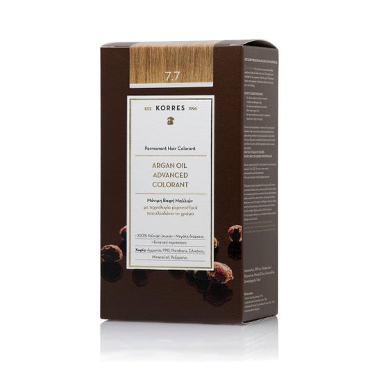 Korres Huile d'Argan Coloration 7.7 Blond Marrón 50ml