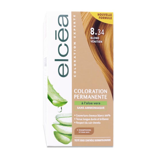 Elcea Coloración Permanente Aloe Vera 8.34 Rubio Veneciano 140 ml
