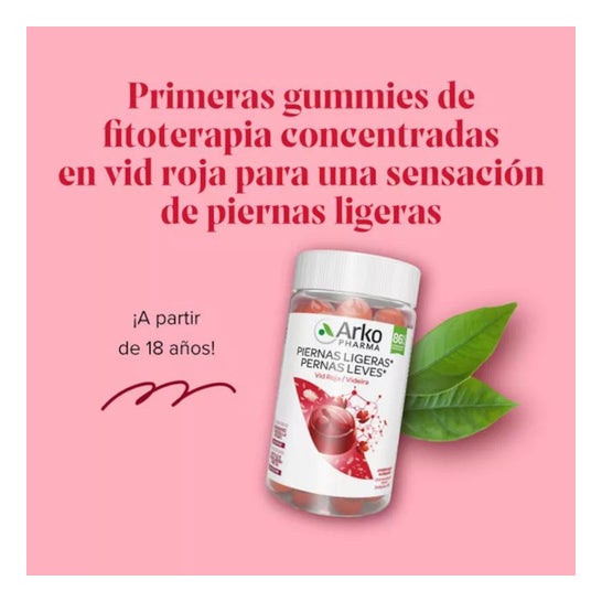 Arkopharma Arkogummies Piernas Ligeras Vid Roja 60uds Arkopharma Arkogummies Piernas Ligeras Vid Roja 60uds