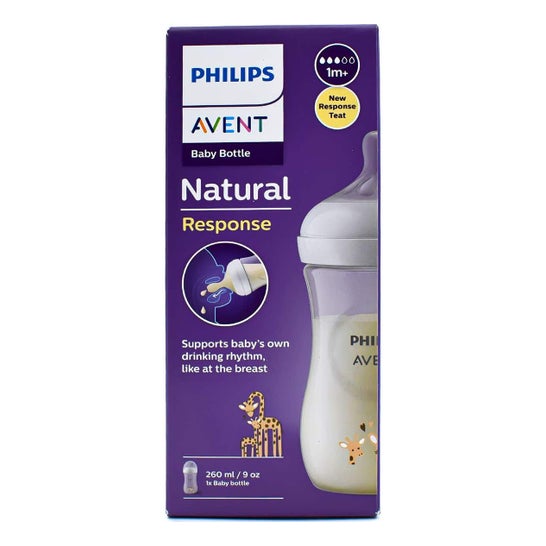 Philips Avent Biberón SCY903/66 Natural Girafa 260ml