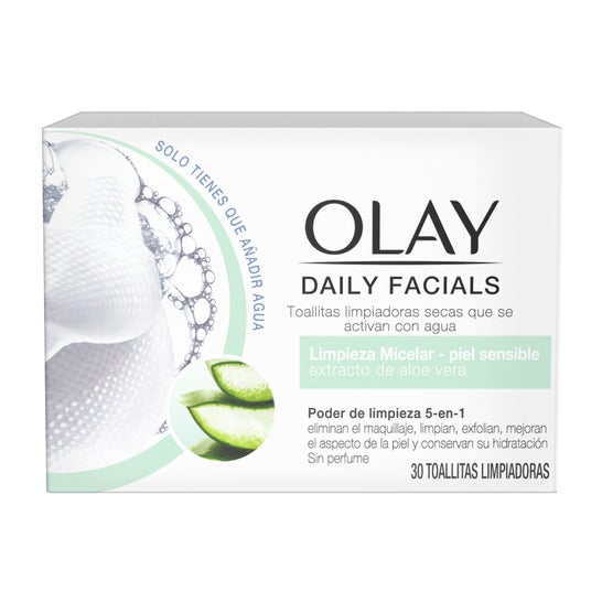 Olay Cleanse Daily Facials Micellar Dry Wipes Ps 30 Units