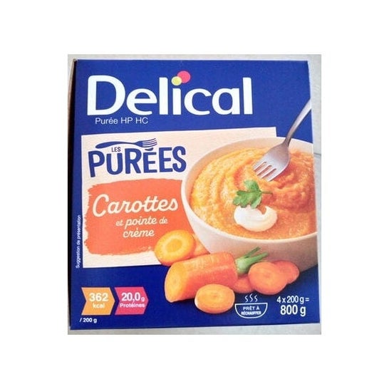 Delical Puré Hp Hc Alimento Zanahoria Crema 4x200g