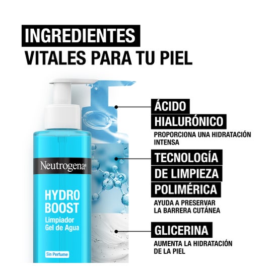 Neutrogena Hydro Boost Limpiador Gel de Agua sin Perfume 2x200 ml