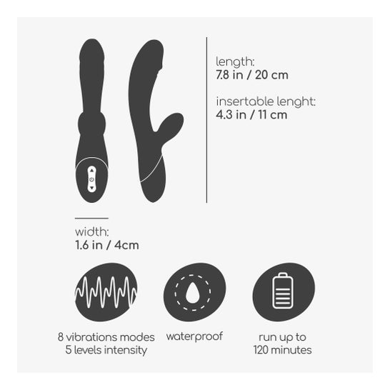 Crushious Dare Dong Vibrador Conejo Recargable 1 ud