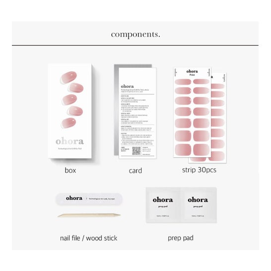 Ohora Gel Nail Strips N Milk Rose 30uds