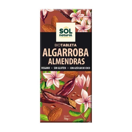 Sol Natural Tableta de Algarroba con Almendras Bio 70g