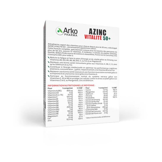 Arkopharma Azinc Vitalité 50+ 30 comprimées