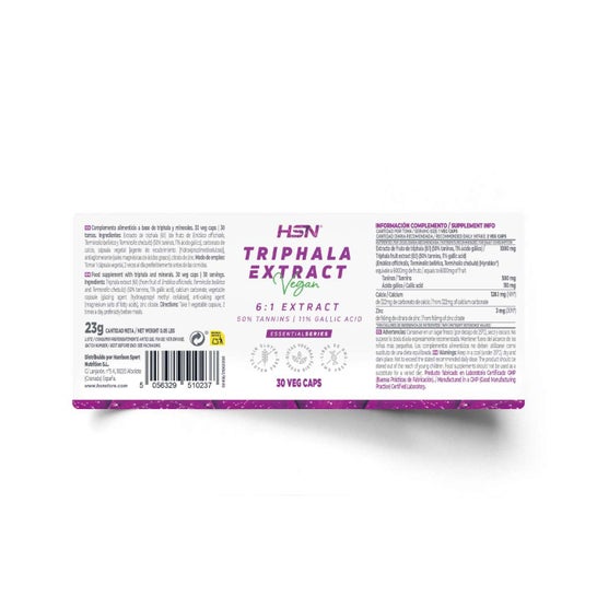 HSN Extracto de Triphala 6:1 500 mg 30 vcaps