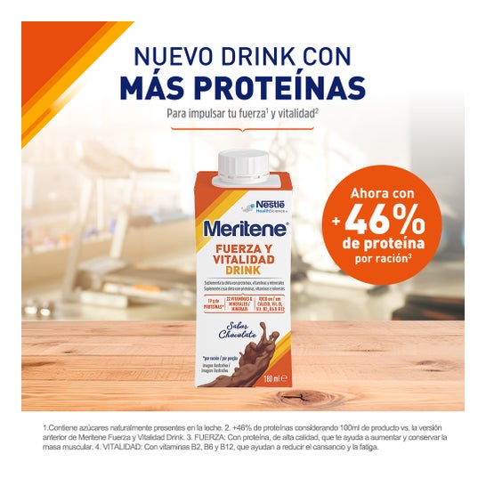 Meritene Fuerza y Vitalidad Drink Chocolate 6x180 ml