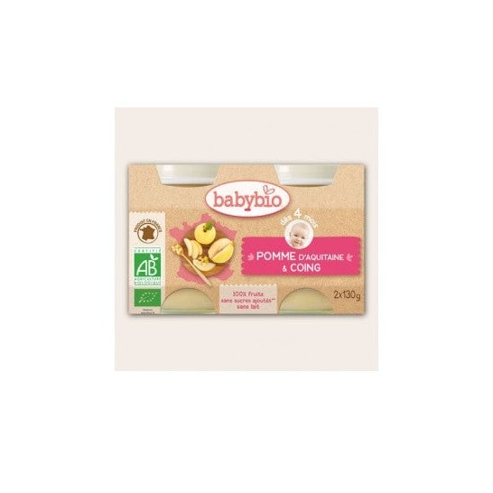 Babybio Organic Apple Quince Jars in 4 months 2x130g