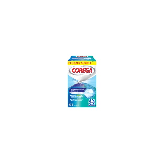 Corega Oxígeno Bio Activo 3 Minutos 108 tabletas limpiadoras