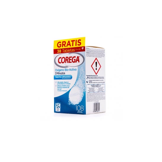 Corega Oxygen Bio-Active Dental Cleaning 108 Tablets