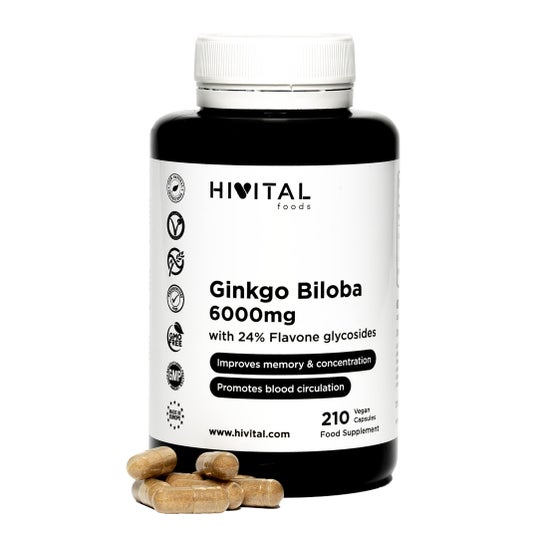 Hivital Foods Ginkgo Biloba 6000mg 210 veganistische capsules