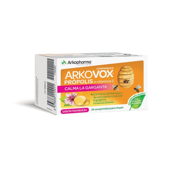 Arkovox propolis + vitamine C frambozensmaak 24comp