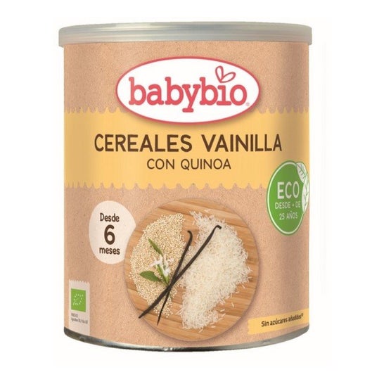 BabyBio Mingau de Cereais e Baunilha com Quinoa +6m Eco 220g