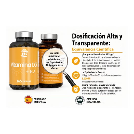 HN Vitamina D3 + K2 365caps
