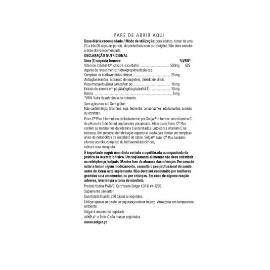 Solgar Ester-C Plus Vitamina C 500 mg 250vcaps