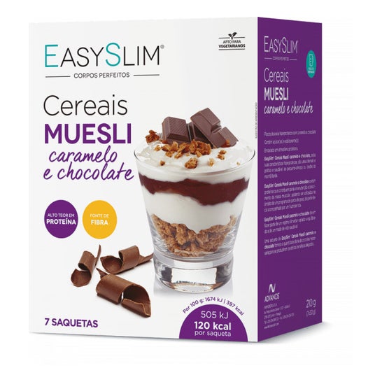 EasySlim Muesli Cereais Caramelo Chocolate 7x30g