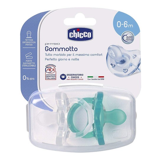 Chicco Physio Gommotto Chupete Silicona 0-6m 2uds