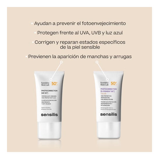 Sensilis Photocorrection [AR 50+] Fluido Reafirmante Anti-Rojeces SPF50+ 2x40 ml