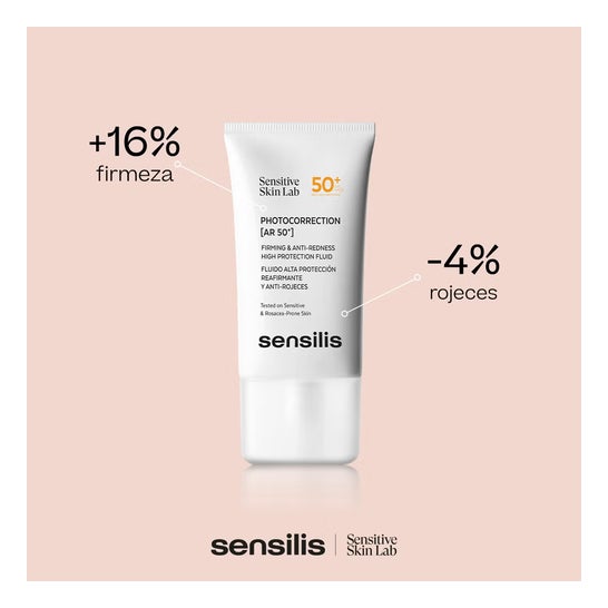 Sensilis Photocorrection [AR 50+] Fluido Reafirmante Anti-Rojeces SPF50+ 2x40 ml