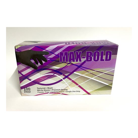 BoldMax Guanti in Nitrile Neri Taglia XL 100pz