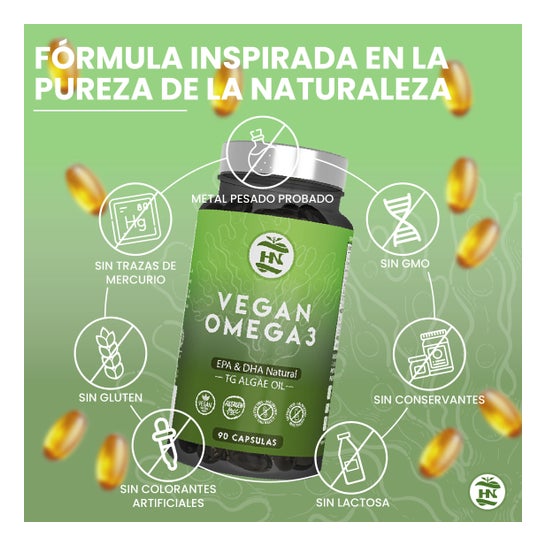 HN Vegan Omega 3 EPA & DHA Natural Aceite de Algas 90 caps