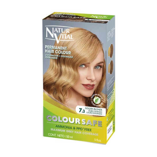 NaturVital Coloursafe Tinte Permanente 7.3 Rubio Dorado 150 ml