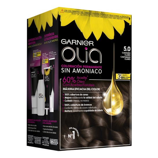 Garnier Olia Permanent Hair Color N°5.0 Light Brown 4 stk