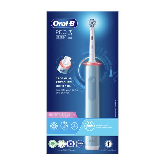 Oral-B Pro 3 3200S Pack Cepillo Dental Eléctrico Azul 2uds