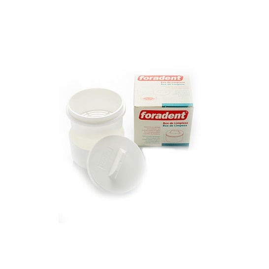 Foradent box para limpieza de prótesis dental 3 compartimientos