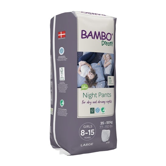 Bambo Dreamy Fraldas Noturnas Girls 35-50kg 8-15 Anos 10 Unidades