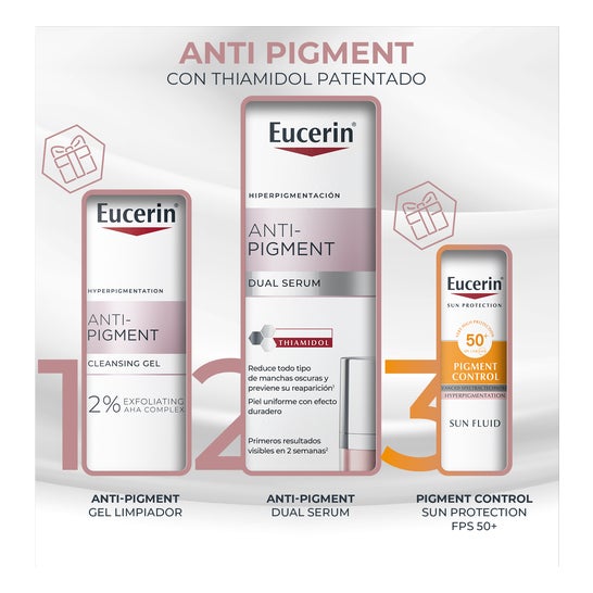 Eucerin Anti-Pigment Dual Sérum + Gel Limpiador 20 ml + Solar 7ml