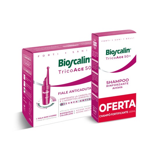 Bioscalin Pack TricoAGE50+ Ampollas 10x3,5ml + Champô Fortificante 200ml